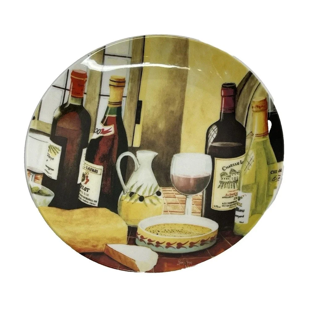 Ron King Santa Barbara Ceramic Design Appetizer Dessert Canape Plates Wine Theme
